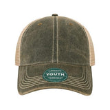 LEGACY YOUTH Old Favorite Trucker Cap - LEGACY OFAY Scarlet Red/ Khaki YOUTH Hats