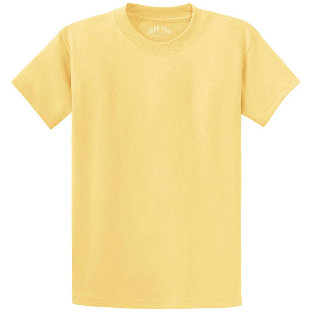 Men's Durable 100% Heavyweight Cotton T-Shirts in Regular, Big, and Tall Sizes Joe's USA Men's Apparel - Lemon Yellow