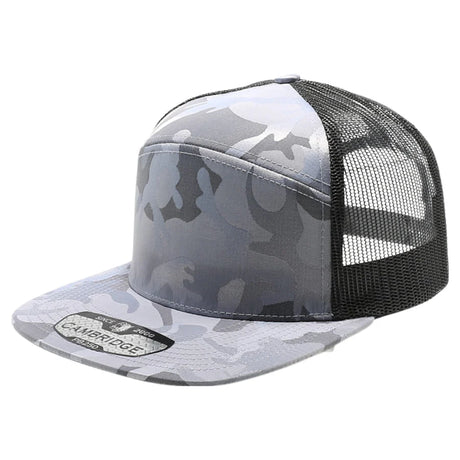 Pit Bull - PB250 - Shiny Camo Camper Trucker Hat | Wholesale Camo Snapback Cap