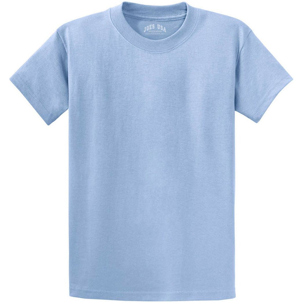 Joe's USA - Versatile 50/50 Cotton/Poly T-Shirts in 30 Vibrant Colors Joe's USA Men's Shirts - Light Blue