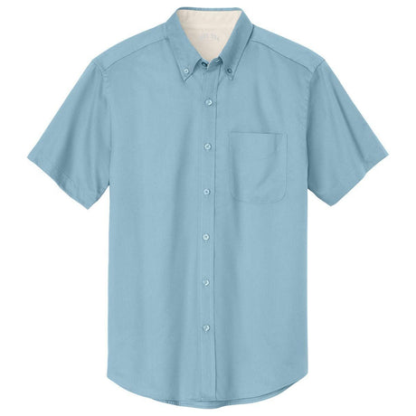 Joe's Men's Short Sleeve Button-Up Shirt - Light Blue / Light Stone Woven Shirts Joe's USA Light Blue / Light Stone Small