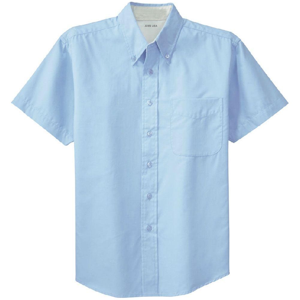 Joe's USA Tall Short Sleeve Easy Care Shirt Joe's USA Large Tall Light Blue / Light Stone