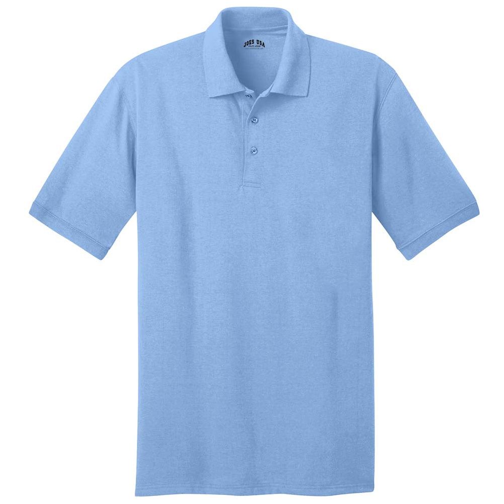 Men's 5.5-Ounce Jersey Knit Polo in Regular, Big & Tall Sizes Joe's USA Light Blue