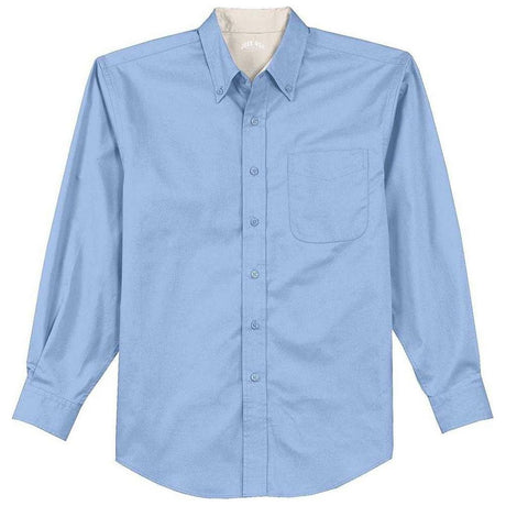 Men's Tall Long Sleeve Easy Care Shirt Joe's USA Light Blue/ Light Stone Large Tall