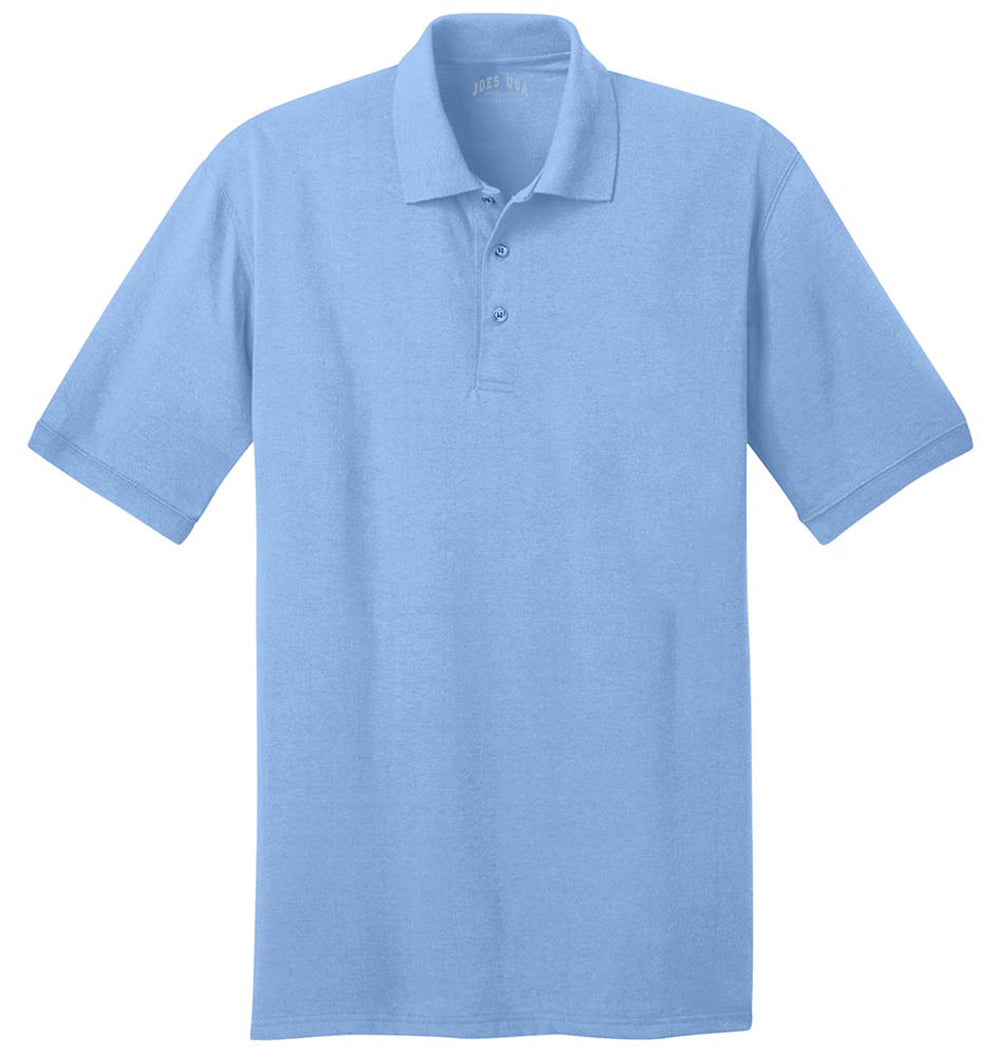 Men's Tall 5.5-Ounce Jersey Knit Polo Polos/Knits Joe's USA Light Blue Large Tall