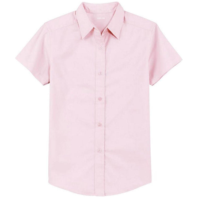 Womens Short Sleeve Wrinkle Resistant Easy Care Shirts-LightPink Joe's USA Light Pink X-Small