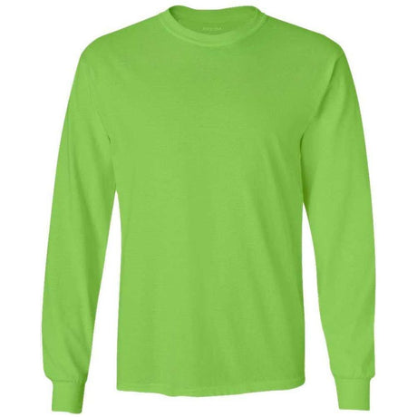 Joe's USA Men's Long Sleeve Heavyweight Cotton T-Shirts in Regular, Big & Tall - Lime T-Shirts Joe's USA Lime Small