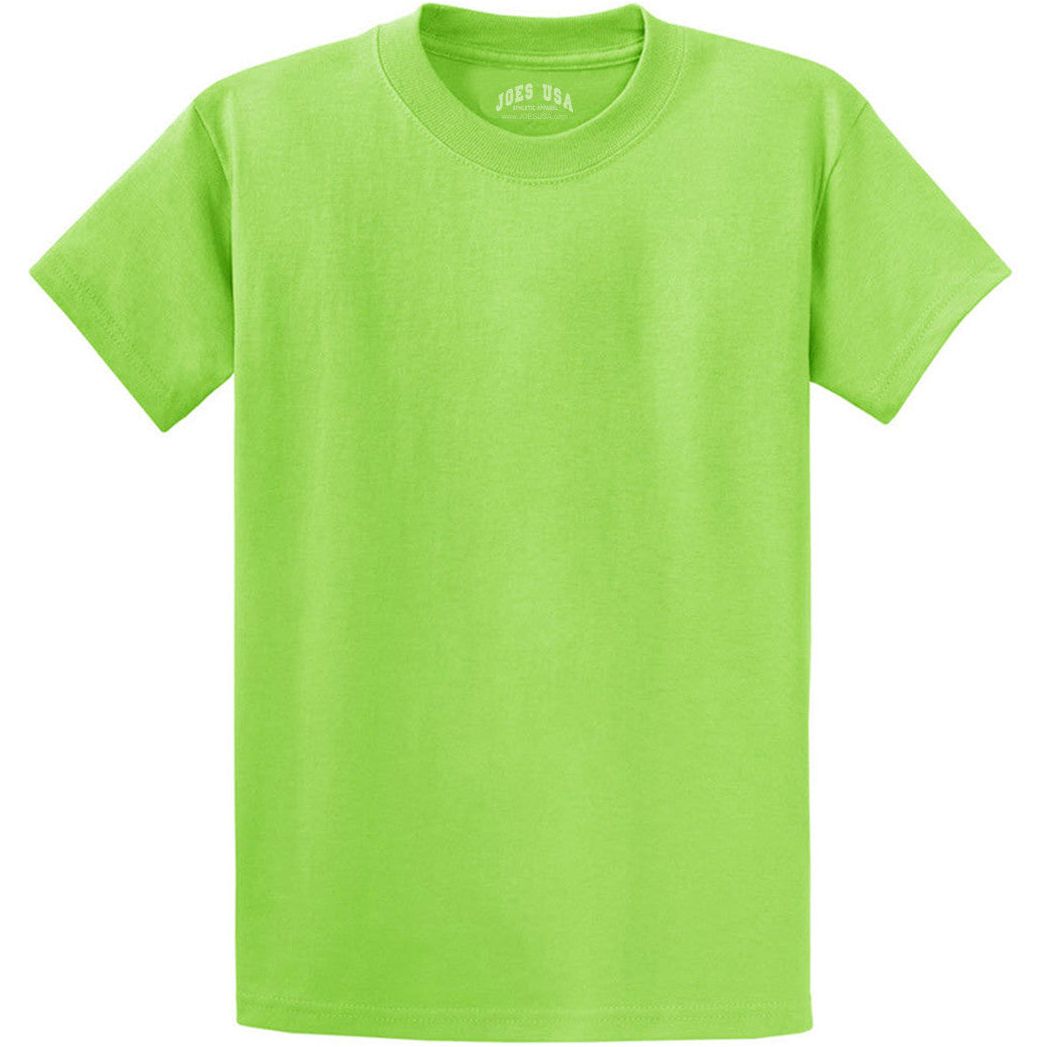 Men's Durable 100% Heavyweight Cotton T-Shirts in Regular, Big, and Tall Sizes Joe's USA Men's Apparel - Lime