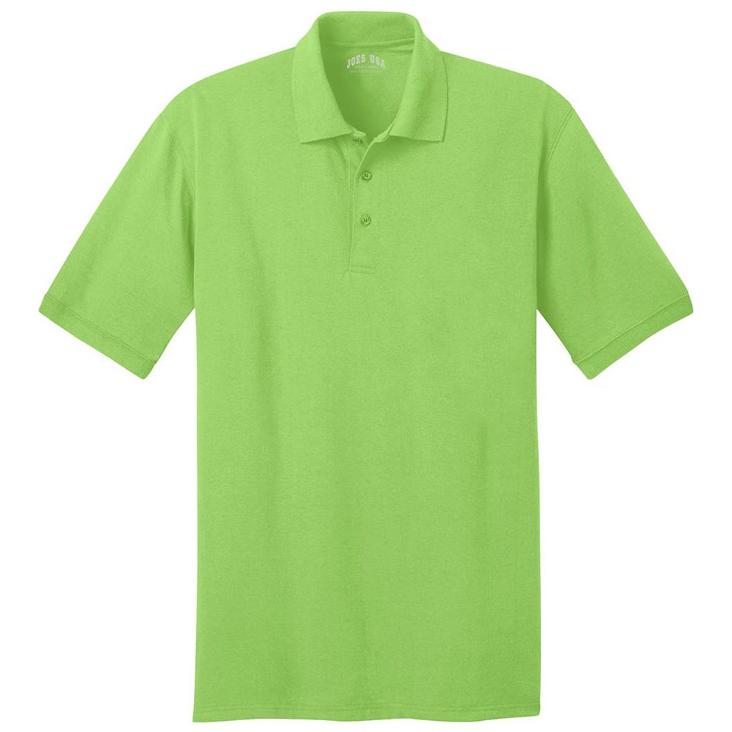 Men's Tall 5.5-Ounce Jersey Knit Polo Polos/Knits Joe's USA Lime Large Tall