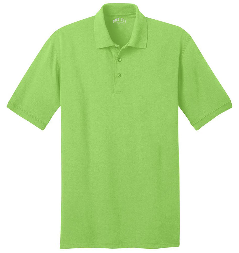 Men's Tall 5.5-Ounce Jersey Knit Polo Polos/Knits Joe's USA Lime Large Tall