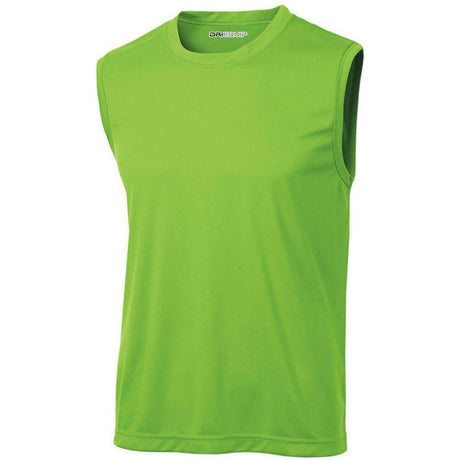 Men's Sleeveless Athletic Tee Shirt. Sizes XS-4XL Activewear DRI-EQUIP Lime Shock XS