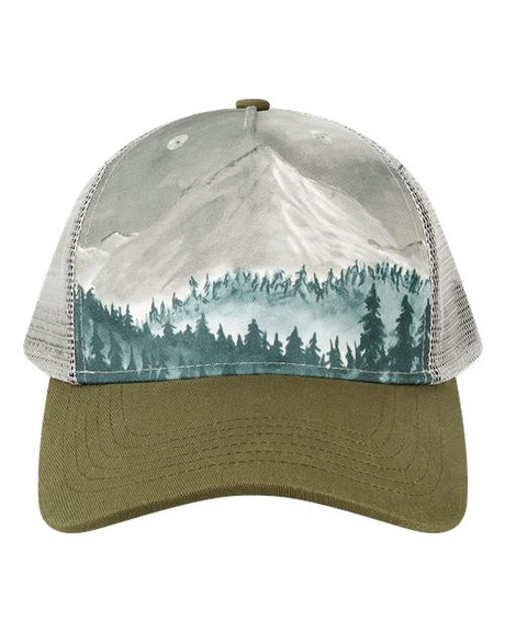 LOCALE Trucker Cap - LOCALE 5PTKR Denali Olive Green/ Grey Adjustable Hats