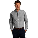 Long Sleeve Gingham Easy Care Shirt Black/ Charcoal X - Large