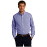 Long Sleeve Gingham Easy Care Shirt Blue/ Purple Small