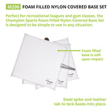 Champion Sports 14" X 14" QUILTED COVER BASE SET WITH NAIL SPIKES