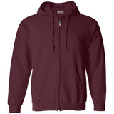 Joe's USA Men's Full Zipper Hoodies - Hooded Sweatshirts in 28 Colors. Sizes S-5XL-Maroon Sweatshirts/Fleece Joe's USA Maroon S
