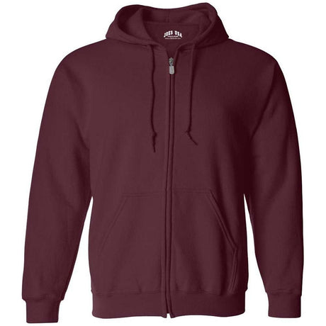 Joe's USA Men's Full Zipper Hoodies - Hooded Sweatshirts in 28 Colors. Sizes S-5XL-Maroon Sweatshirts/Fleece Joe's USA Maroon S