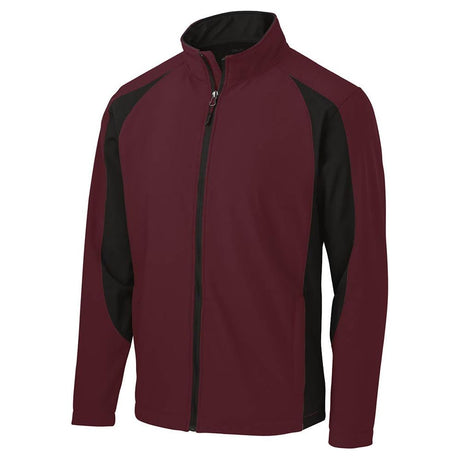 Men's Colorblock Soft Shell Jacket Joe's USA Maroon/Black X-Small