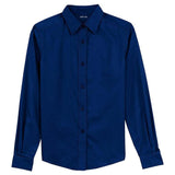 Ladies Long Sleeve Easy Care Shirt-MediterraneanBlue Joe's USA Mediterranean Blue X-Small