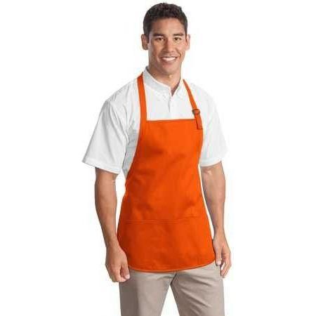 Medium Length Apron with Pouch Pockets. A510. 1 Black Aprons