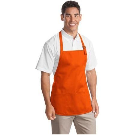 Medium Length Apron with Pouch Pockets. A510. 1 Orange Aprons