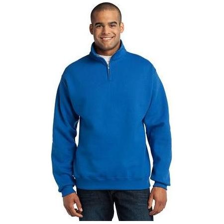 Mens 1/4 - Zip Cadet Collar Sweatshirt 2X - Large Royal Sweatshirts