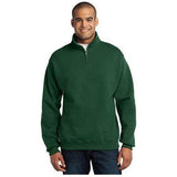 Mens 1/4 - Zip Cadet Collar Sweatshirt 3X - Large Forest Green Sweatshirts