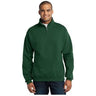 Mens 1/4 - Zip Cadet Collar Sweatshirt Small Forest Green Sweatshirts