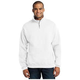 Mens 1/4 - Zip Cadet Collar Sweatshirt X - Large White Sweatshirts