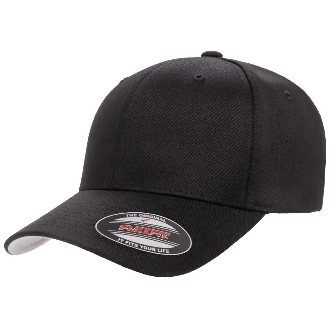 Men's 2XL Flexfit Cotton Blend Cap 6277 Black 2XL Hats