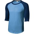Mens 3/4 Sleeve Cotton Baseball Tee Shirts - Adult XS to 6X Carolina Blue/Navy X - Small Short Sleeve T-Shirts