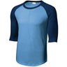 Mens 3/4 Sleeve Cotton Baseball Tee Shirts - Adult XS to 6X Carolina Blue/Navy X - Small Short Sleeve T-Shirts
