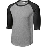Mens 3/4 Sleeve Cotton Baseball Tee Shirts - Adult XS to 6X Heather Grey/Black X - Small Short Sleeve T-Shirts