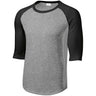 Mens 3/4 Sleeve Cotton Baseball Tee Shirts - Adult XS to 6X Heather Grey/Black X - Small Short Sleeve T-Shirts