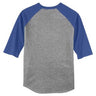 Mens 3/4 Sleeve Cotton Baseball Tee Shirts - Adult XS to 6X Heather Grey/Royal Blue X - Small Short Sleeve T-Shirts