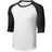 Mens 3/4 Sleeve Cotton Baseball Tee Shirts - Adult XS to 6X White/Black X - Small Short Sleeve T-Shirts