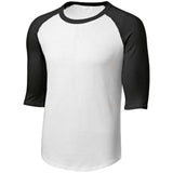 Mens 3/4 Sleeve Cotton Baseball Tee Shirts - Adult XS to 6X White/Black X - Small Short Sleeve T-Shirts