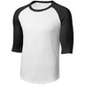 Mens 3/4 Sleeve Cotton Baseball Tee Shirts - Adult XS to 6X White/Black X - Small Short Sleeve T-Shirts