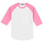 Mens 3/4 Sleeve Cotton Baseball Tee Shirts - Adult XS to 6X White/Bright Pink X - Small Short Sleeve T-Shirts