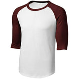 Mens 3/4 Sleeve Cotton Baseball Tee Shirts - Adult XS to 6X White/Forest X - Small Short Sleeve T-Shirts