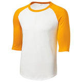 Mens 3/4 Sleeve Cotton Baseball Tee Shirts - Adult XS to 6X White/Forest X - Small Short Sleeve T-Shirts