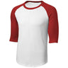Mens 3/4 Sleeve Cotton Baseball Tee Shirts - Adult XS to 6X White/Red X - Small Short Sleeve T-Shirts