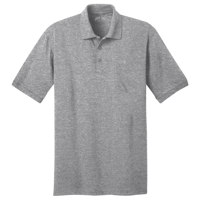 Mens 5.5 - Ounce Jersey Knit Pocket Polo. Adult Sizes: S - 6XL Small Athletic Heather Polos/Knits