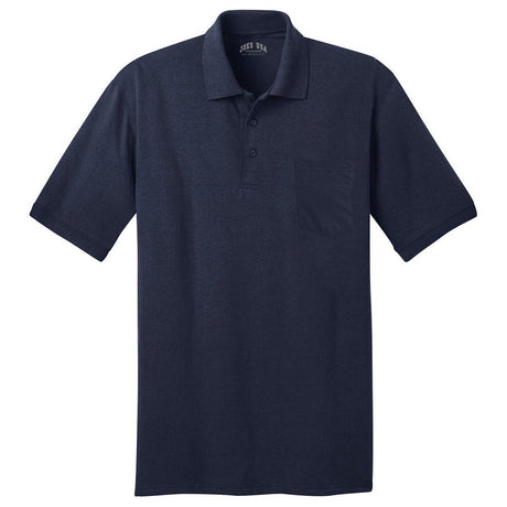 Mens 5.5 - Ounce Jersey Knit Pocket Polo. Adult Sizes: S - 6XL Small Deep Navy Polos/Knits