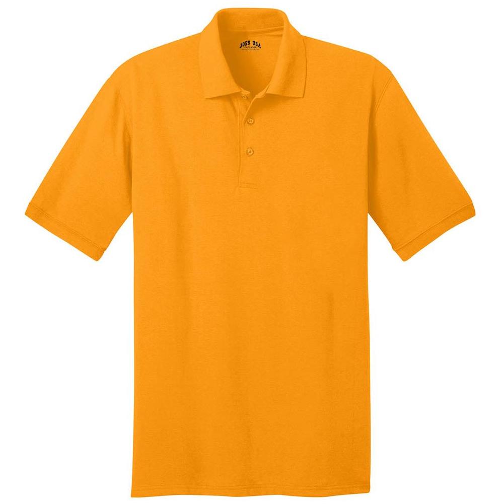Men's 5.5 - Ounce Jersey Knit Polo in Regular, Big & Tall Sizes Gold Small
