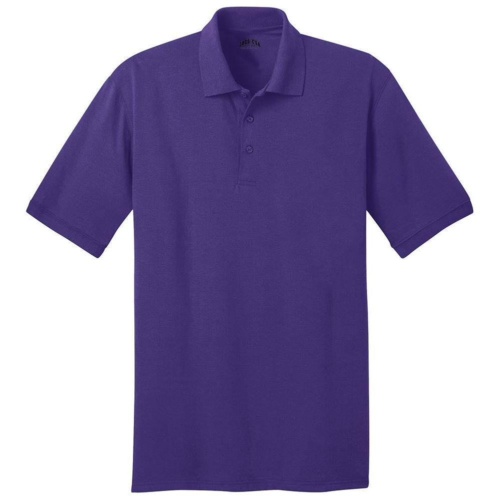 Men's 5.5 - Ounce Jersey Knit Polo in Regular, Big & Tall Sizes Purple Small