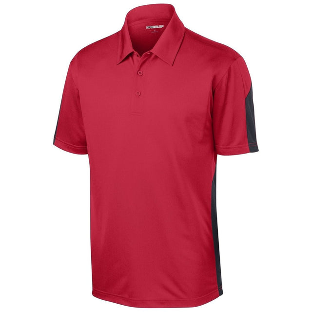 Men's Active Textured Colorblock Polo X - Small True Red/Grey Polos/Knits