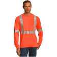 Men's ANSI 107 Class 2 Long Sleeve Safety T-Shirt Safety Orange/ Reflective X - Small Short Sleeve T-Shirts
