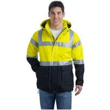 Mens ANSI 107 Class 3 Safety Heavyweight Parka X - Small Safety Yellow/Black/Reflective Insulated Jackets
