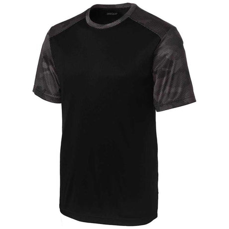 Men's CamoHex Colorblock Tee X - Small Black/Deep Red Short Sleeve T-Shirts
